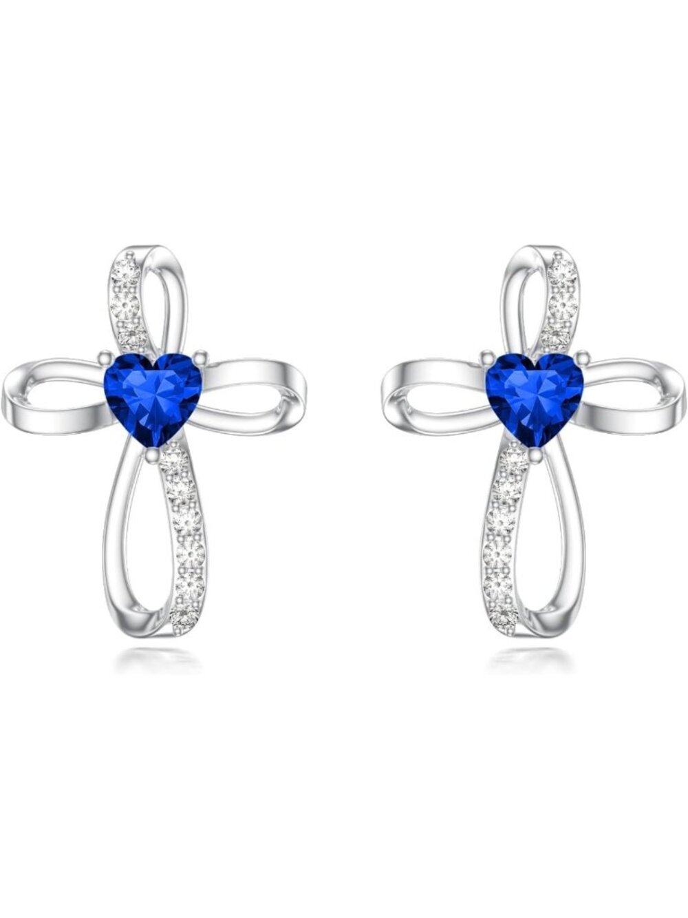 Seiyang Cross Stud Earrings 925 Sterling Silver Cross Earrings with 12 Months